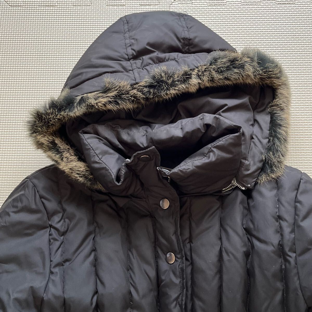 ☆★②美品 VIRMANI ダウンコート ダウン 黒 ブラック M ファーフード