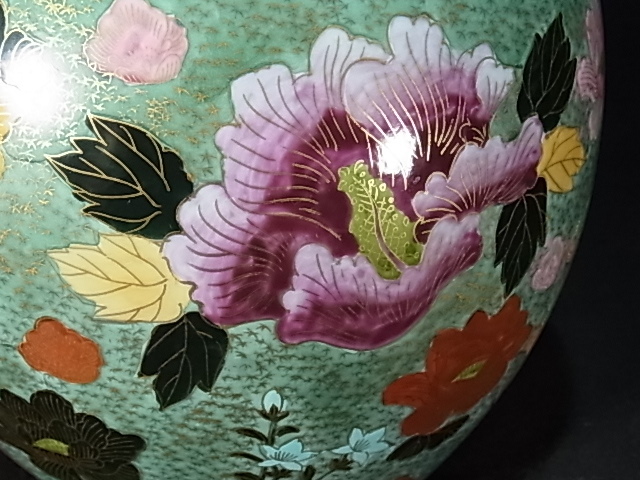 古九谷 木米造 色絵金彩 細密絵付花瓶 古九谷 木米造 色絵金彩 細密絵付花瓶 ☆大人気商品☆ Yahoo