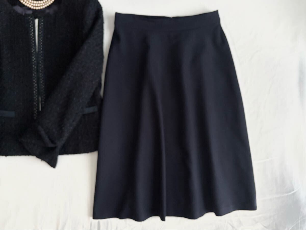 ◆アンタイトル　UNTITLED　ナチュラルビューティーベーシック　美品　ノーカラー ジャケット　スカート　2點(diǎn)セット　セレモニー