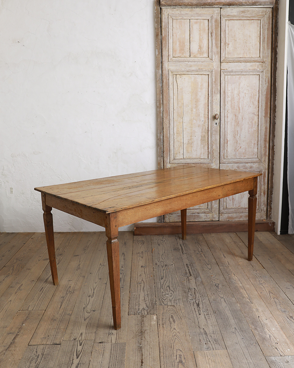 ak00280 仏国*フランスアンティーク*家具 ダイニングテーブル 4〜6人用 作業デスク作業台 机 食卓テーブル カフェ ディスプレイ台 作業棚
