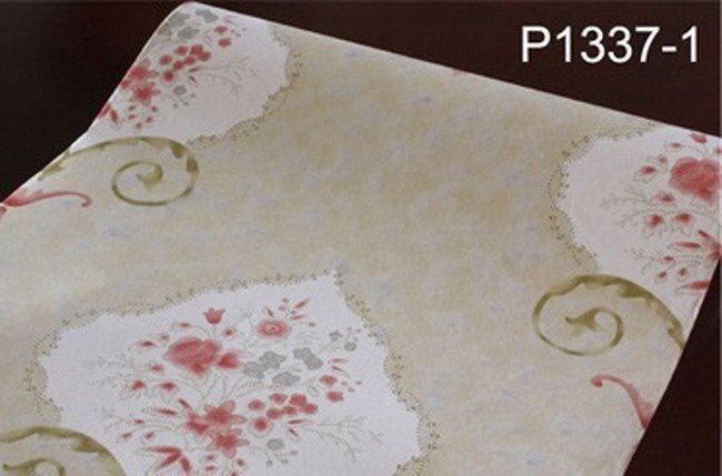 【50m】p1337-1 ベージュ 花柄 フラワー 壁紙 シール リフォーム 多用途 ウォールステッカー はがせる リメイクシート