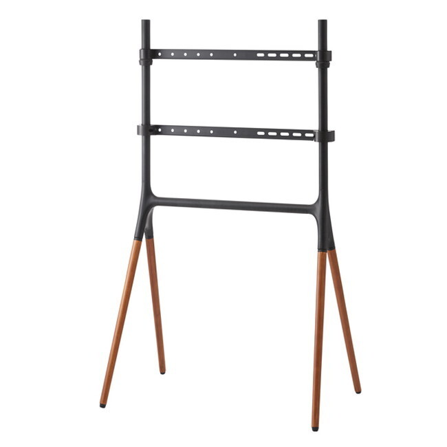 テレビスタンド 【ブラック】 スチール(粉體涂裝) アルミニウム合金(粉體涂裝) 天然木(ビーチ) ラッカー涂裝