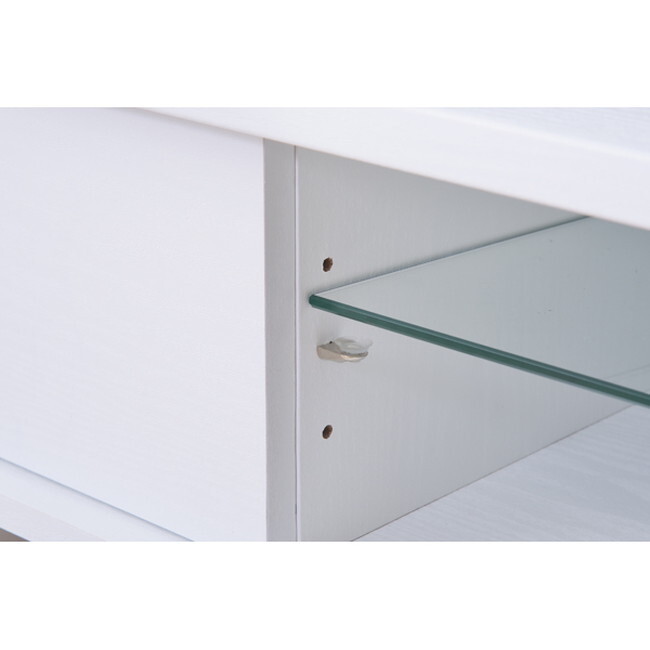 シーム ローボード 【ホワイト】 合成樹脂化粧合板 スチール(粉體涂裝) 5mm強化ガラス