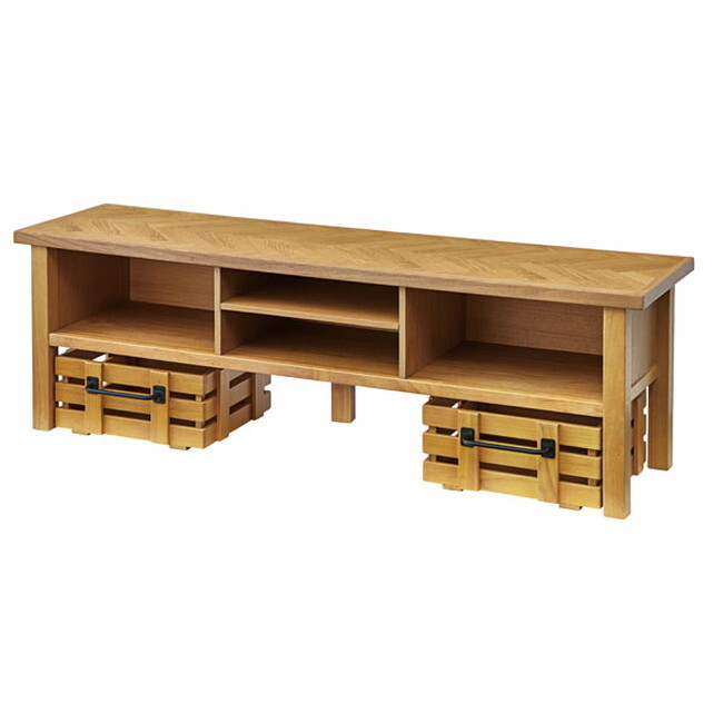 クーパス TVボード 【ナチュラル】 天然木化粧繊維板(オーク) 天然木(ラバーウッド) ウレタン涂裝