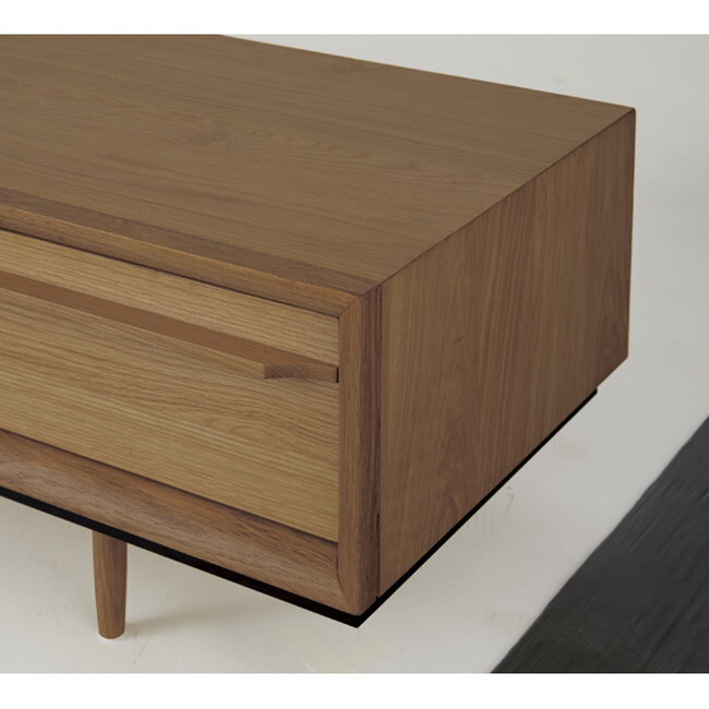 TVボード180 【ブラウン】 天然木(オーク) 天然木化粧繊維板(オーク) ウレタン涂裝 スチール(粉體涂裝)