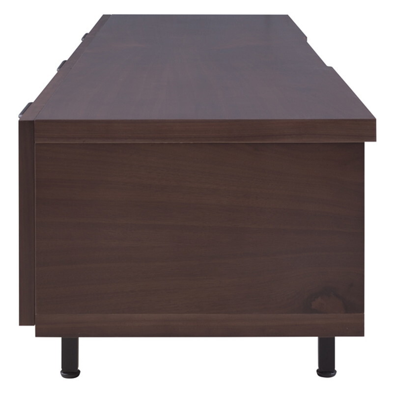 TVボード 【ブラウン】 天然木化粧繊維板(ウォルナット)ウレタン涂裝 プリント紙化粧合板 強(qiáng)化紙プリント化粧合板 スチール(粉體涂裝)