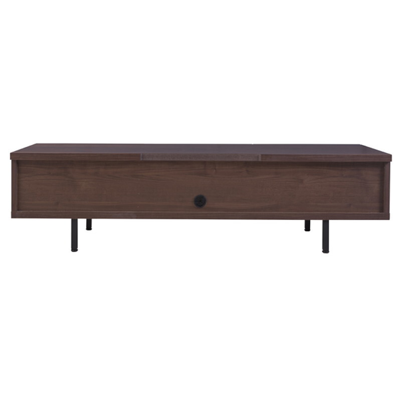 TVボード 【ブラウン】 天然木化粧繊維板(ウォルナット)ウレタン涂裝 プリント紙化粧合板 強(qiáng)化紙プリント化粧合板 スチール(粉體涂裝)