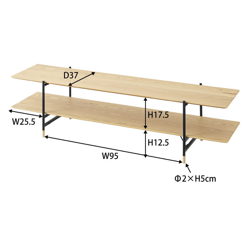 ルカ TVボード 【ブラウン】 天然木化粧繊維板(ウォルナット) ウレタン涂裝 スチール(粉體涂裝)