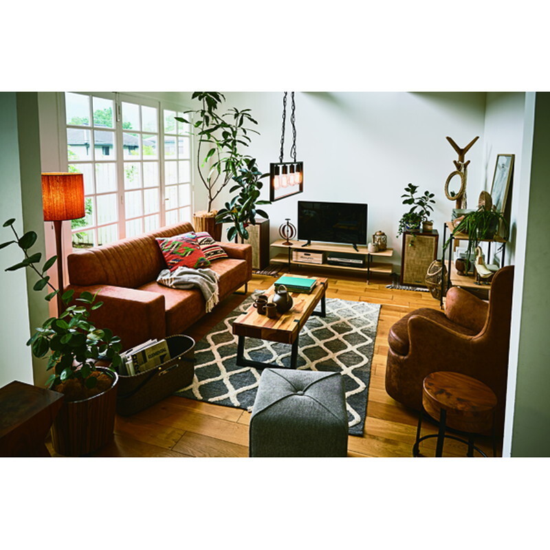 ルカ TVボード 【ナチュラル】 天然木化粧繊維板(オーク) ウレタン涂裝 スチール(粉體涂裝)