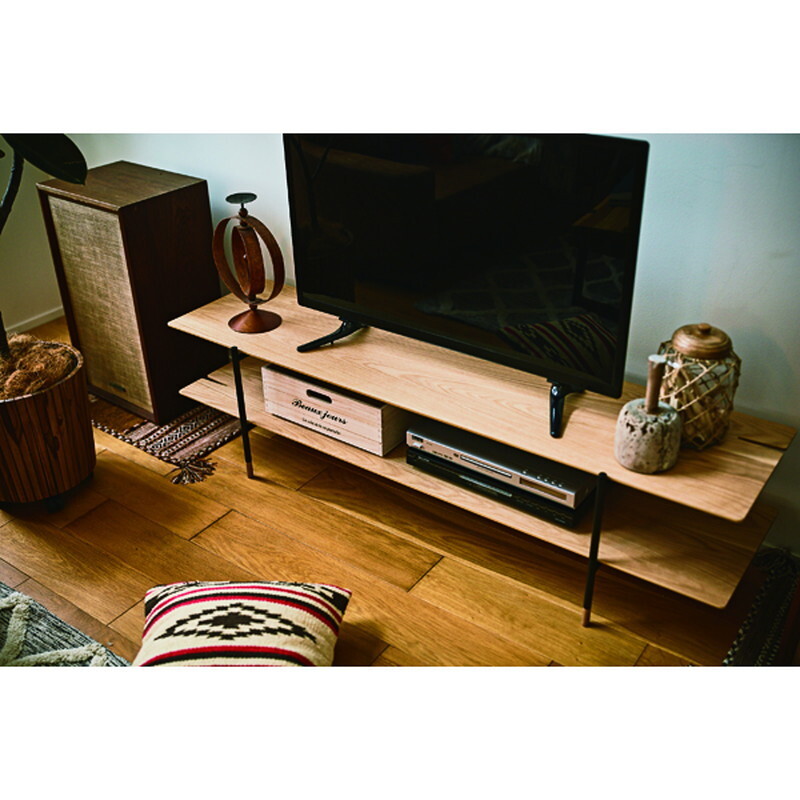 ルカ TVボード 【ナチュラル】 天然木化粧繊維板(オーク) ウレタン涂裝 スチール(粉體涂裝)