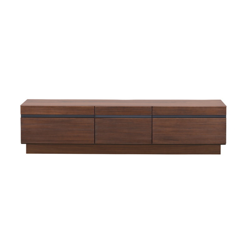 フルモス 166TVボード 【ブラウン】 天然木(アルダー) 天然木人工突板(ウォルナット調(diào)) 4mmブラック強化ガラス