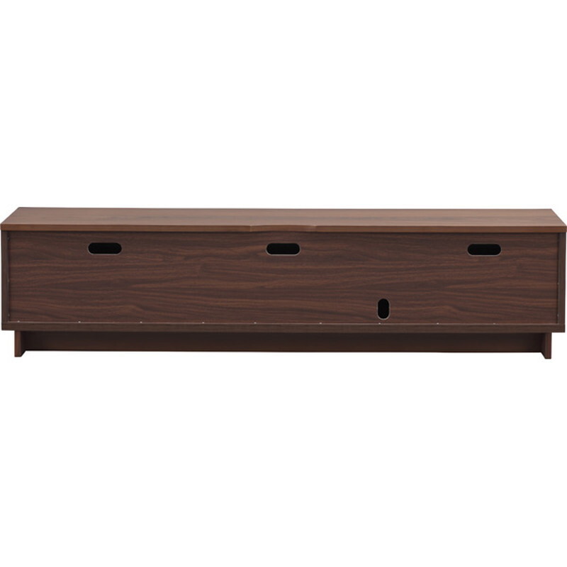 フルモス 166TVボード 【ブラウン】 天然木(アルダー) 天然木人工突板(ウォルナット調(diào)) 4mmブラック強化ガラス