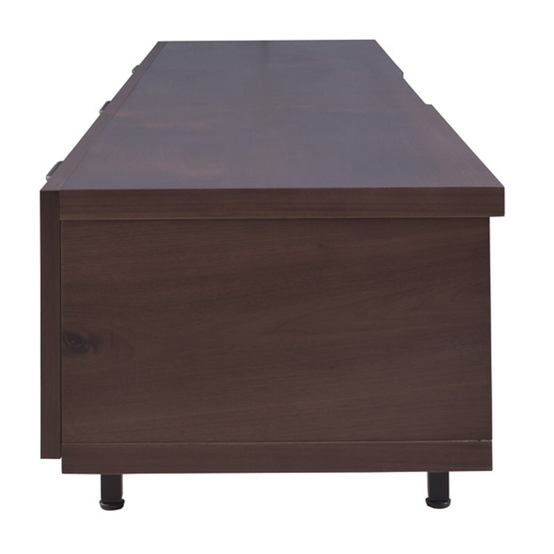 TVボード 【ブラウン】 天然木化粧繊維板(ウォルナット)ウレタン涂裝 プリント紙化粧合板 強(qiáng)化紙プリント化粧合板 スチール(粉體涂裝)