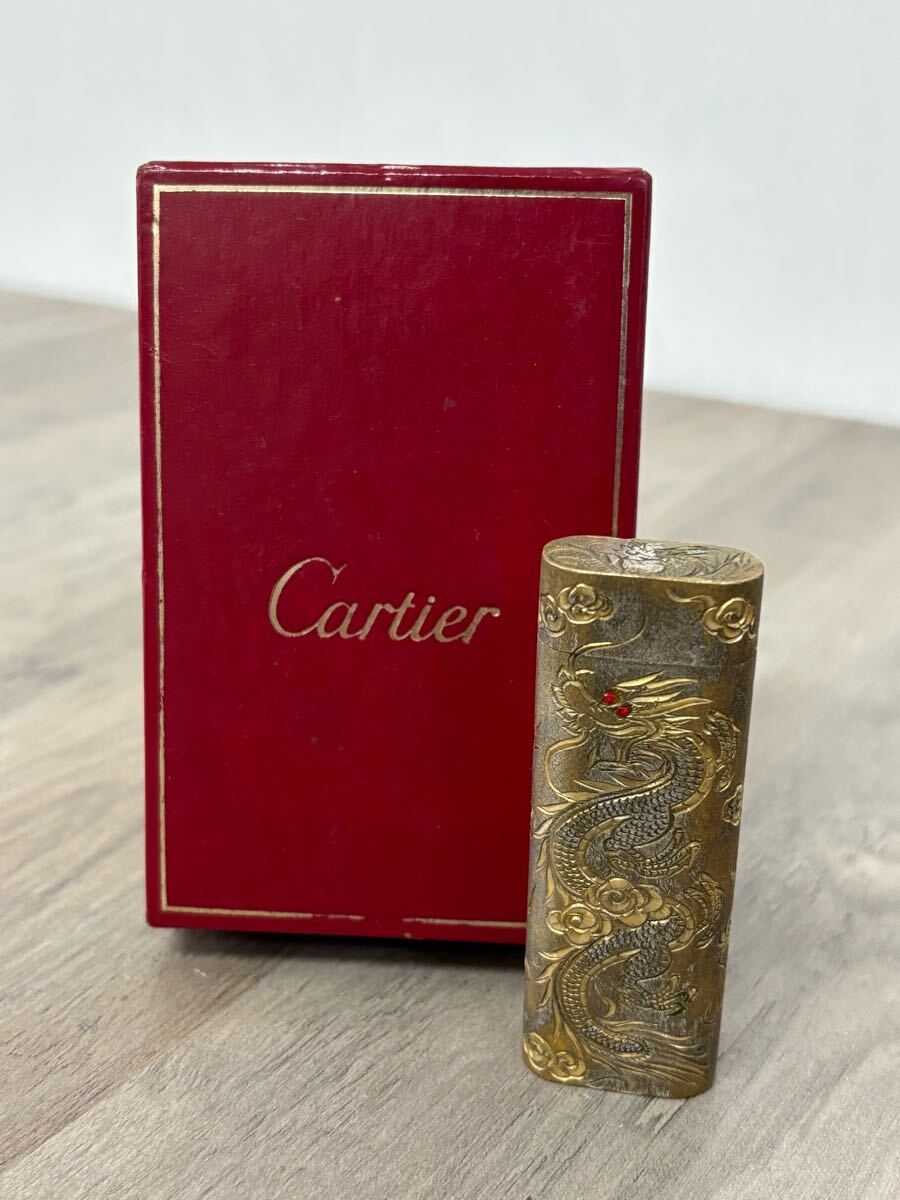 ◎カルティエ　ライター　ゴールドカラー　ケース付き カルティエ ライター ゴールド Cartier 喫煙グッズ ☆ ガスライターは