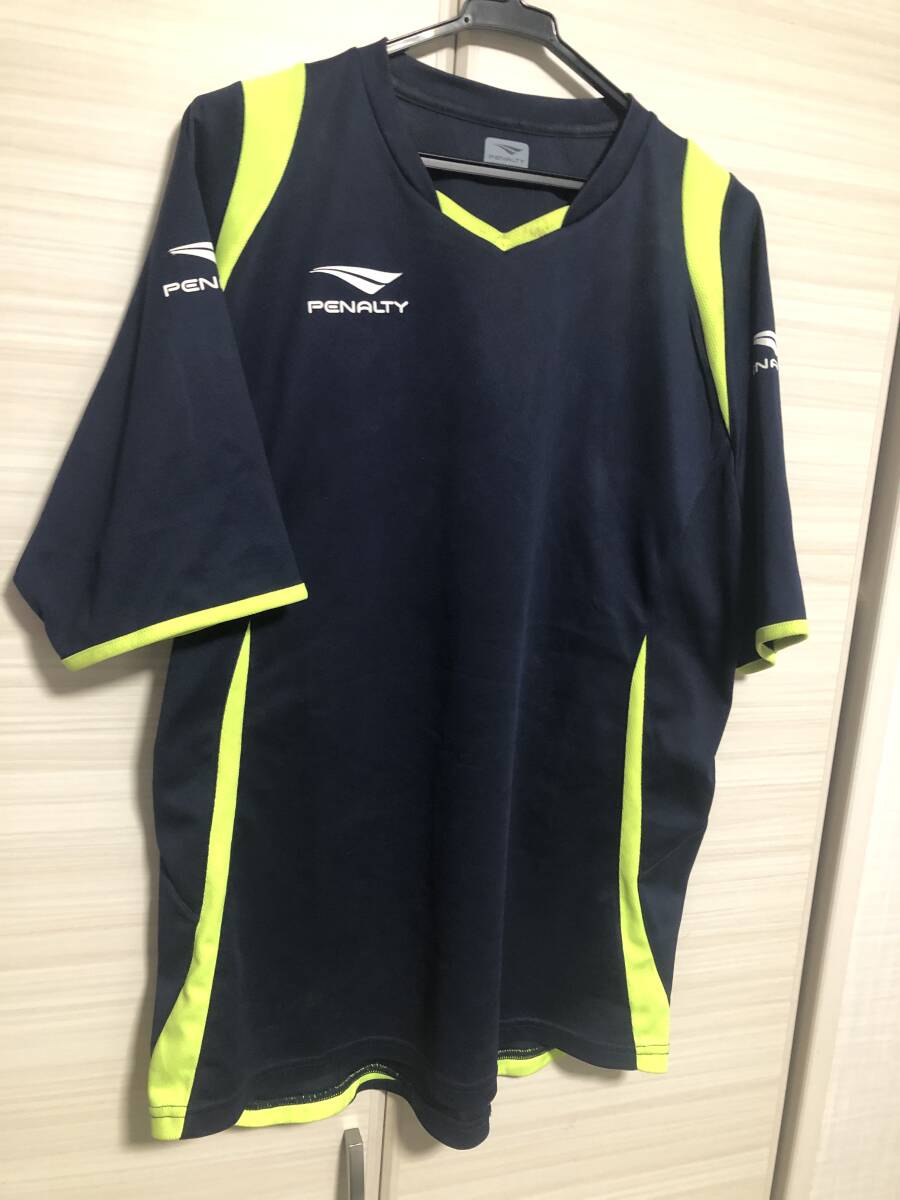 PENALTY ぺナルティ ユニ プラクティスシャツ 紺 XOサイズ（used） ～サッカー、フットサル、ブラジル、スポーツ、部活、合宿、ジム～