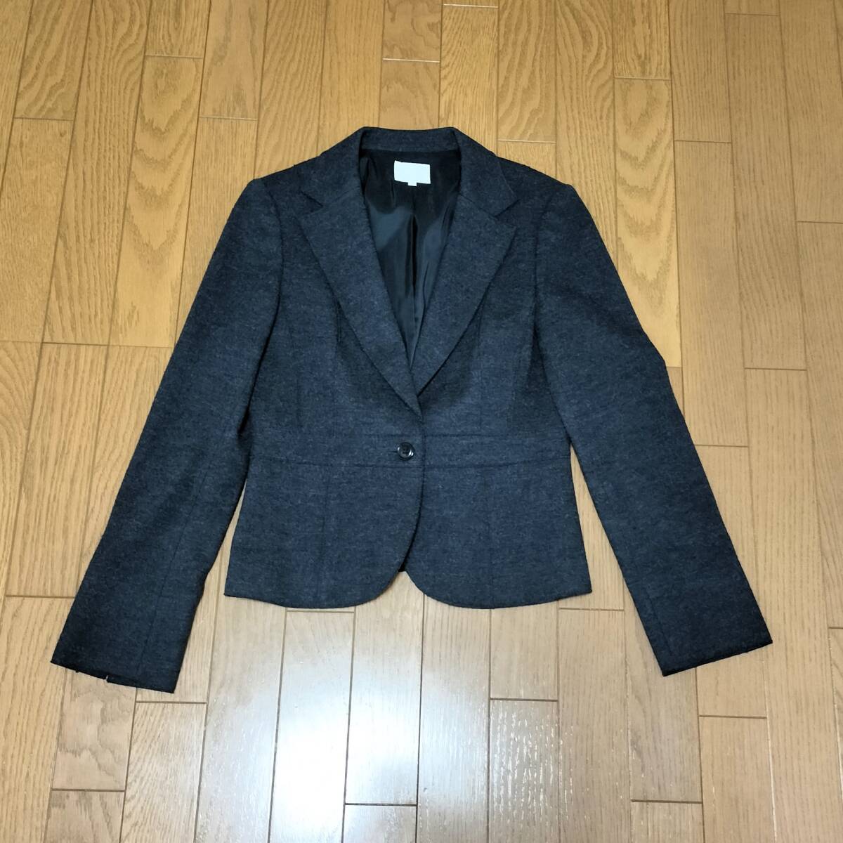 美品 オンワード樫山 23区 レディース ウール ジャケット サイズ 38 グレー 327042