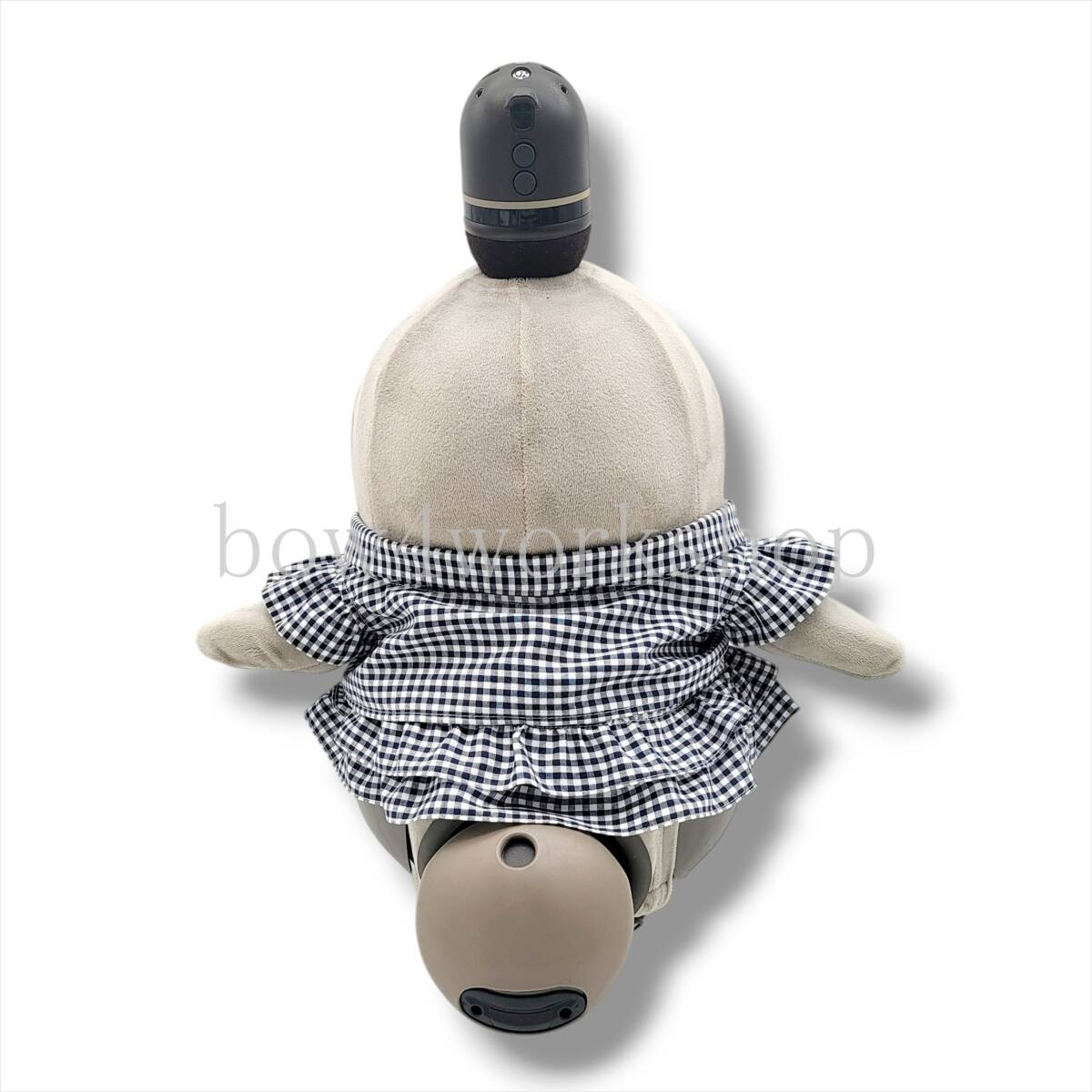LOVOT ラボットの服ハンドメイド ギンガムチェックツーピースネイビー LOVOT ラボットの服ハンドメイド ギンガムチェックツーピース