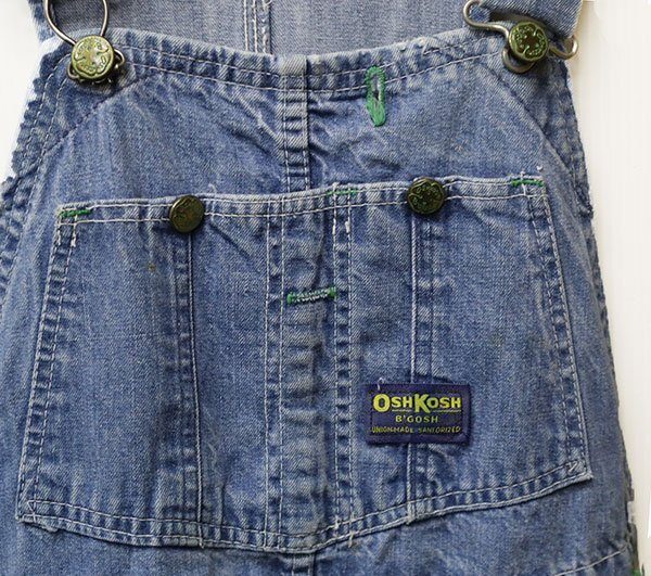 CO77オシュコシュOSHKOSHアメリカ古著アメリカ制オーバーオール/デニムパンツ80’Sビンテージ30ユニオンメイド/アイスブルー系オールインワ