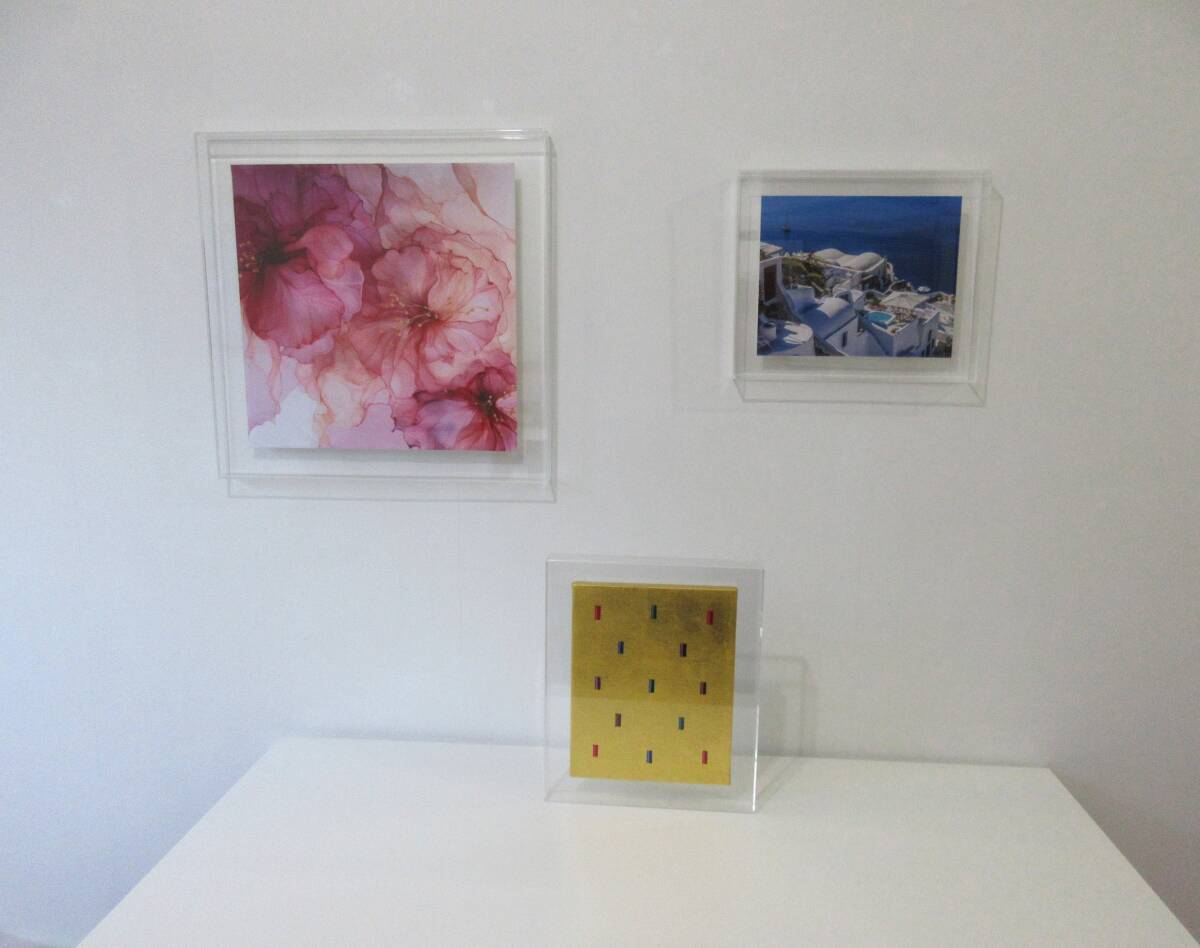 アクリル額　ネジの見えないアクリル立体額　S20　透明な額【prèdoux】 浮かし貼り F6 ネジの見えないアクリル額 フォトフレーム