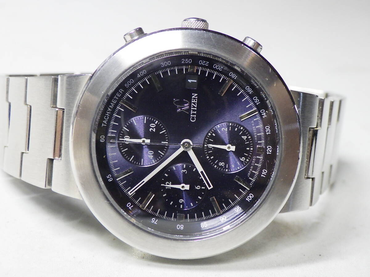 2502　シチズン　XC　0506A　クロノグラフ　純正ブレス付　美品　電池交換済_画像1