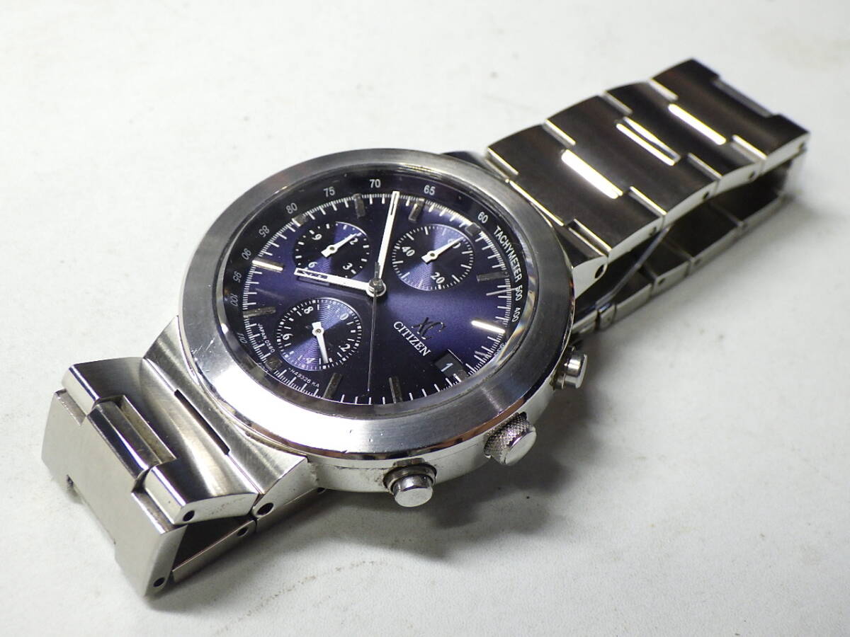2502　シチズン　XC　0506A　クロノグラフ　純正ブレス付　美品　電池交換済_画像3