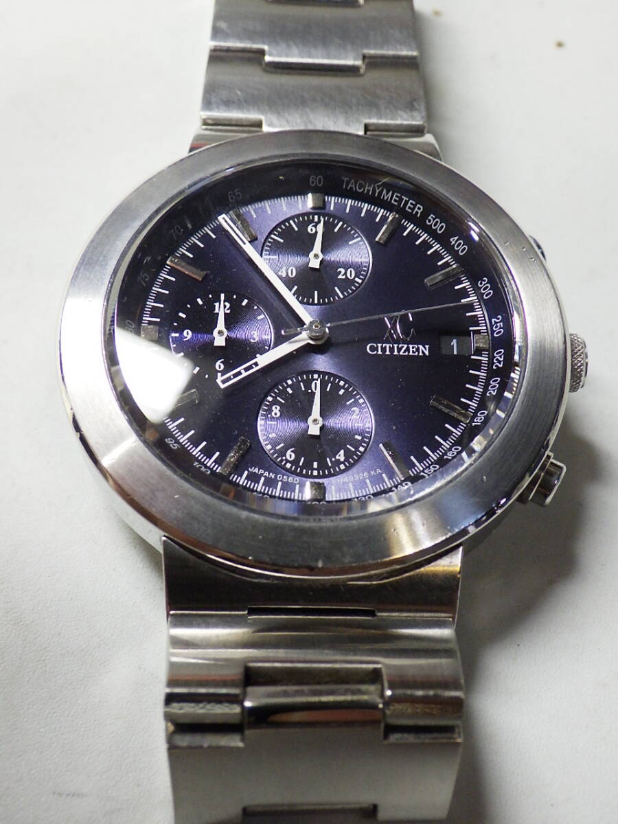 2502　シチズン　XC　0506A　クロノグラフ　純正ブレス付　美品　電池交換済_画像4