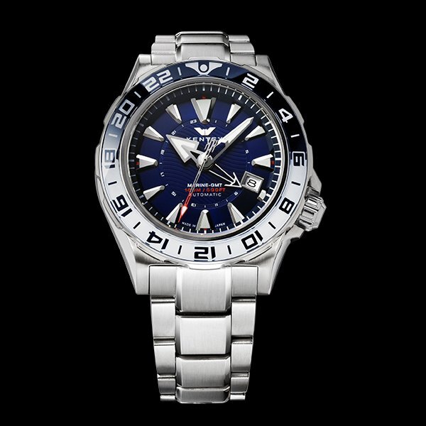 ケンテックス KENTEX 腕時計 自動巻き マリンGMT ブルー メタルバンド MARINE GMT 正規(guī)品 メーカー最大3年保証 S820X-02