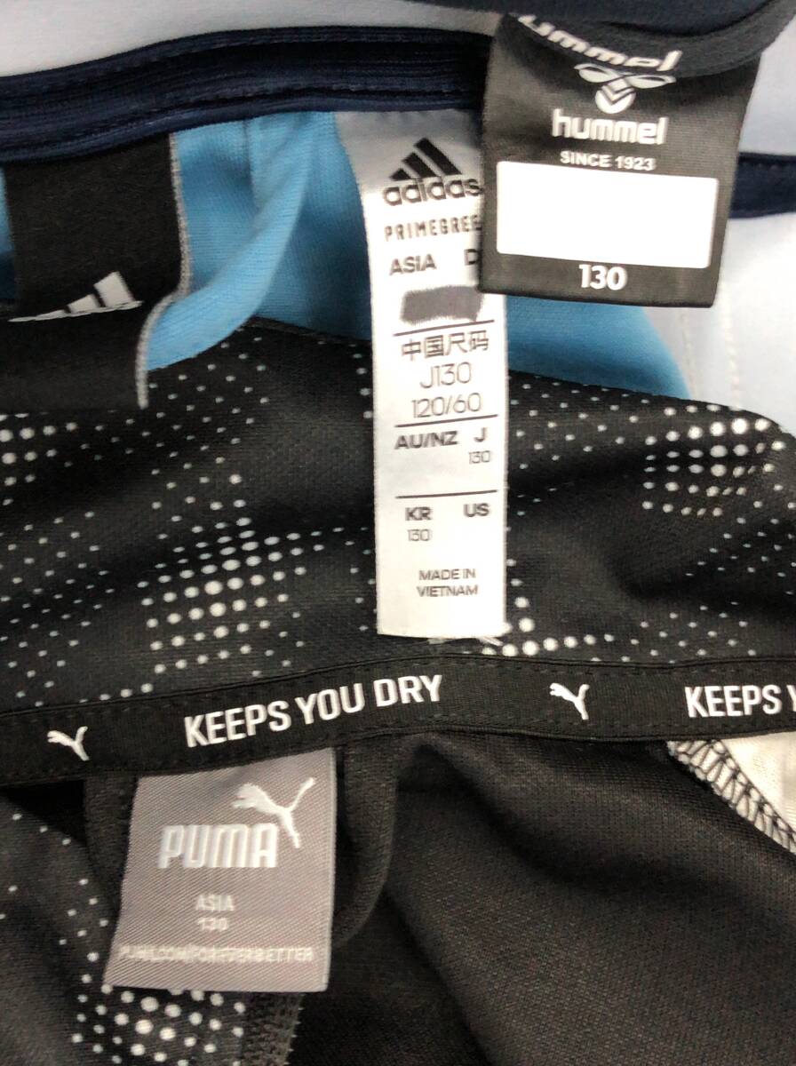PUMA hummel adidas 130 サイズ キッズ ジャージ ジャケット セット まとめ売り 男の子 ブルー ブラック系 D8_画像9