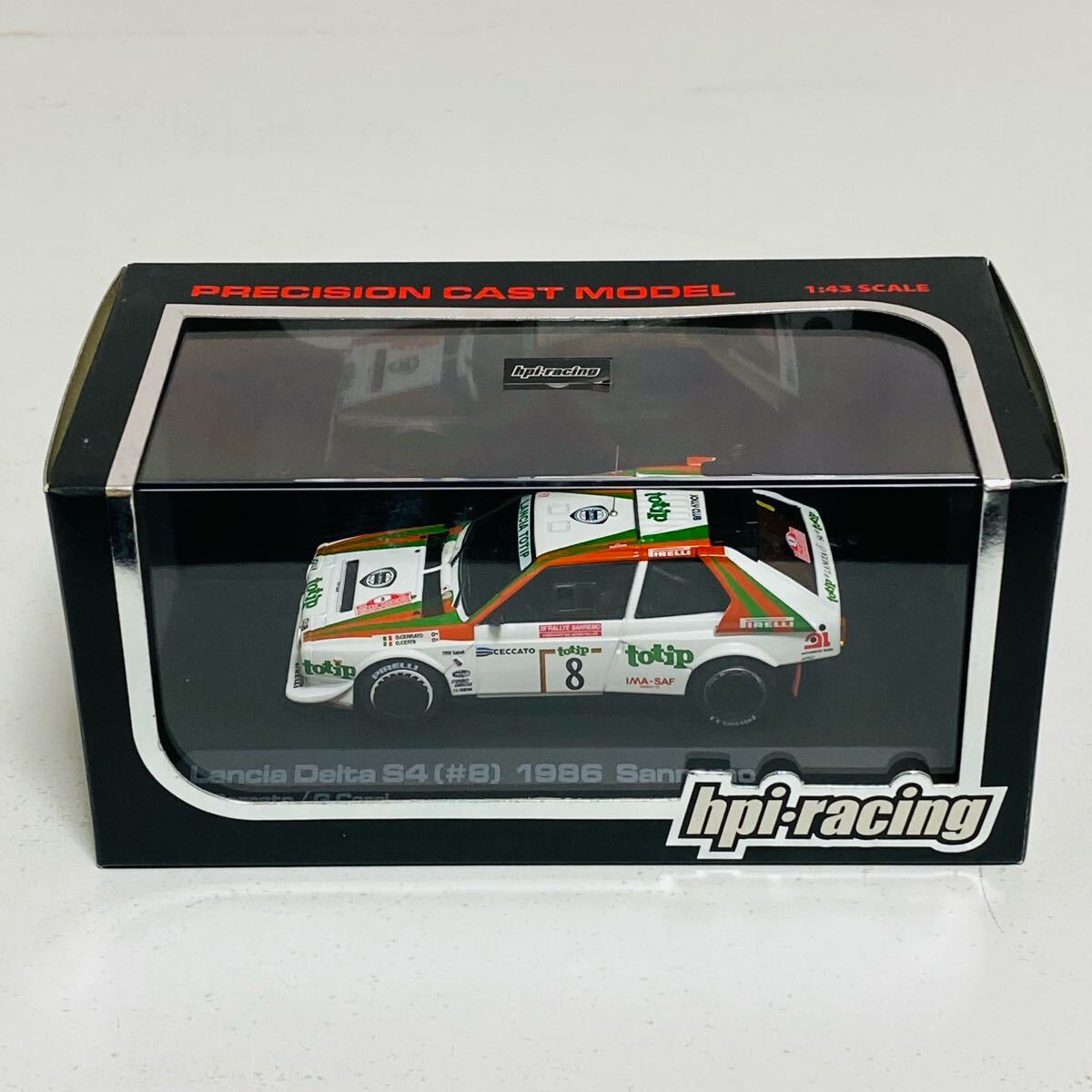 【美品】エイチ.ピー.アイ.ジャパン hpiracing 1/43 Lancia Delta S4 #8 1986 Sanremo 968 ランチア デルタ サンレモ ミニカー モデルカー hpi・racing