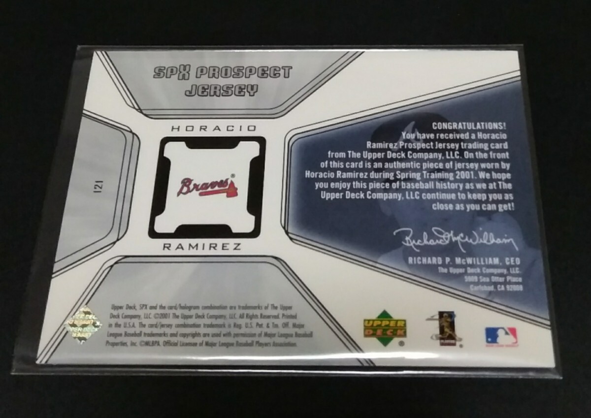 MLB 2001 год upper deck SPX ho lasio*lami отсутствует ( пятно -bs) джерси - карта! No,121. HORACIO RAMIREZ RC rookie карта 
