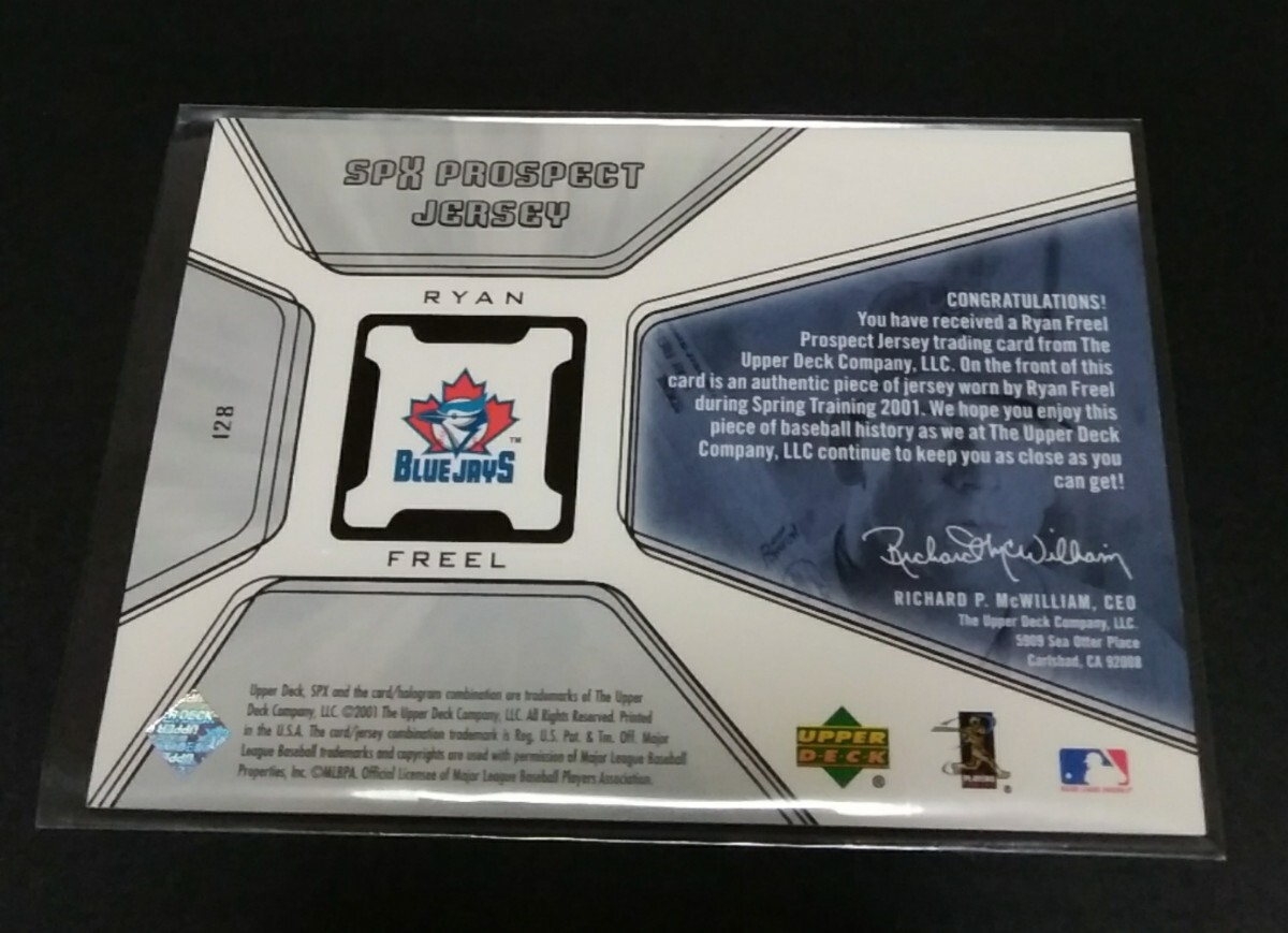 MLB 2001 год upper deck SPX Ryan *f катушка ( голубой J z) джерси - карта! No,128. RYAN FREEL JERSEY RC rookie карта 