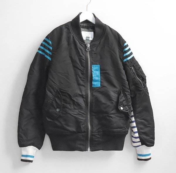 fragment design × AVIREX ◆ MA-1 ボンバージャケット 黒 Mサイズ (中綿入り) 藤原ヒロシ フラグメント アヴィレックス ◆MU11