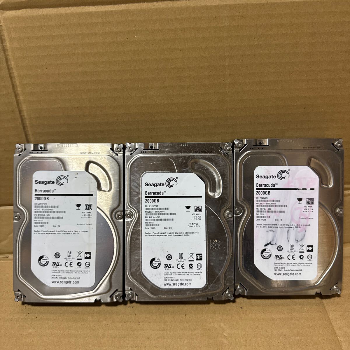 あ-8141)Seagate Barracuda 2000GB /3台セット 動作未確認 ジャンク品_画像1