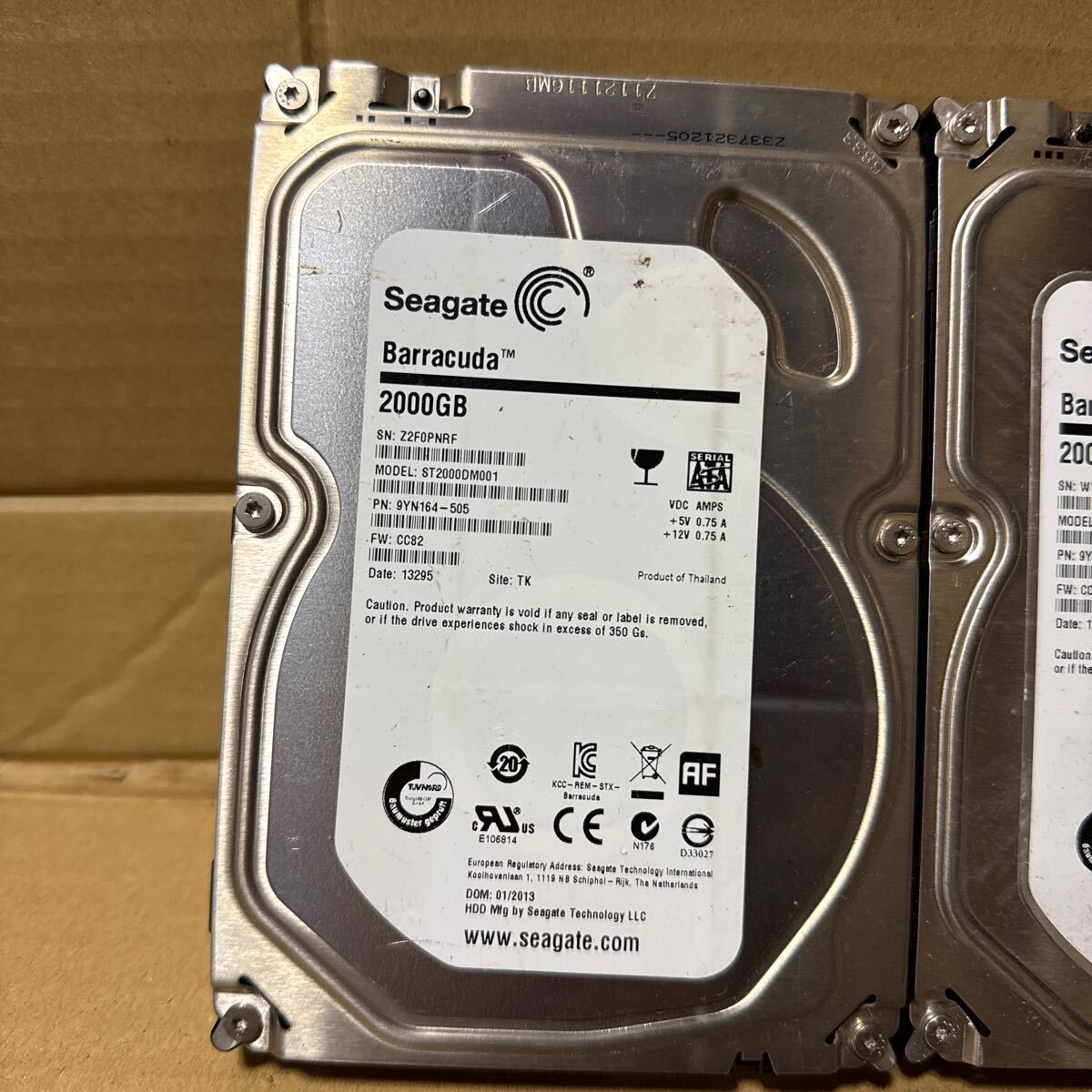 あ-8141)Seagate Barracuda 2000GB /3台セット 動作未確認 ジャンク品_画像2