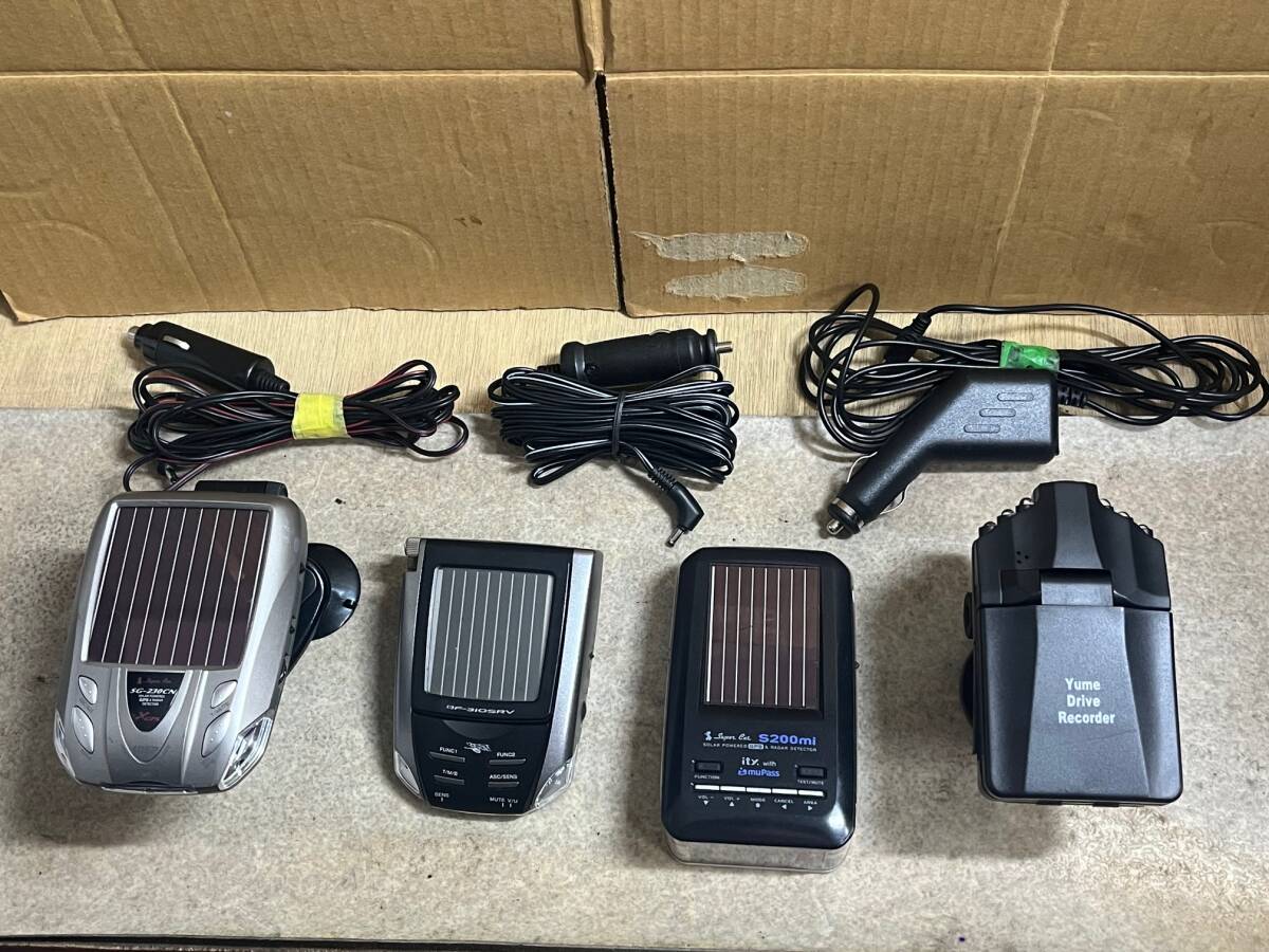ユピテルレーダー探知機(jī)　S200mi SG-230CN 　コムテックレーダー探知機(jī) BF-310SRV 　Yume ドライブレコーダー　計4臺セット　通電確認(rèn)済