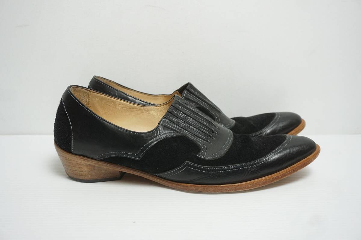 希少21AW Sasquatchfabrix. サスクワァッチファブリックス 50-21 SLIP ON SHOES ドレス スリッポン シューズ ローファー 黒11本物603O★1