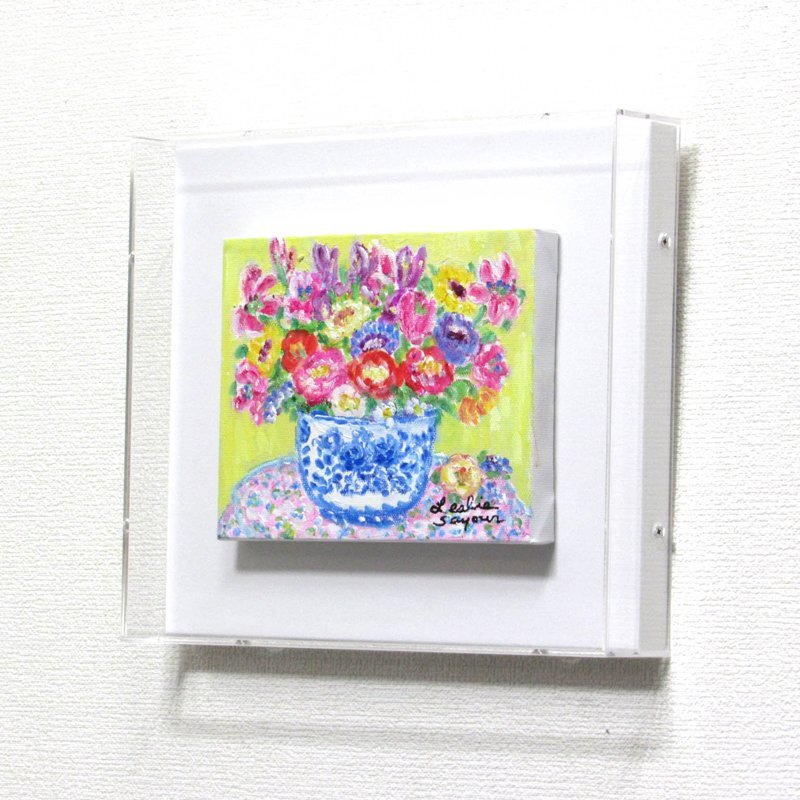 決算大処分！レスリー・セイヤー 油絵・花・1点もの