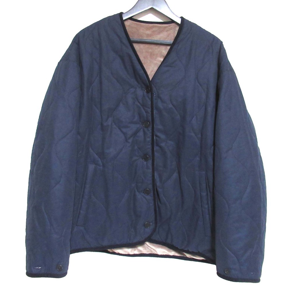 美品 23AW Graphpaper グラフペーパー ラベンハム別注 Reversible Collarless Blouson リバーシブル キルティングジャケット 2