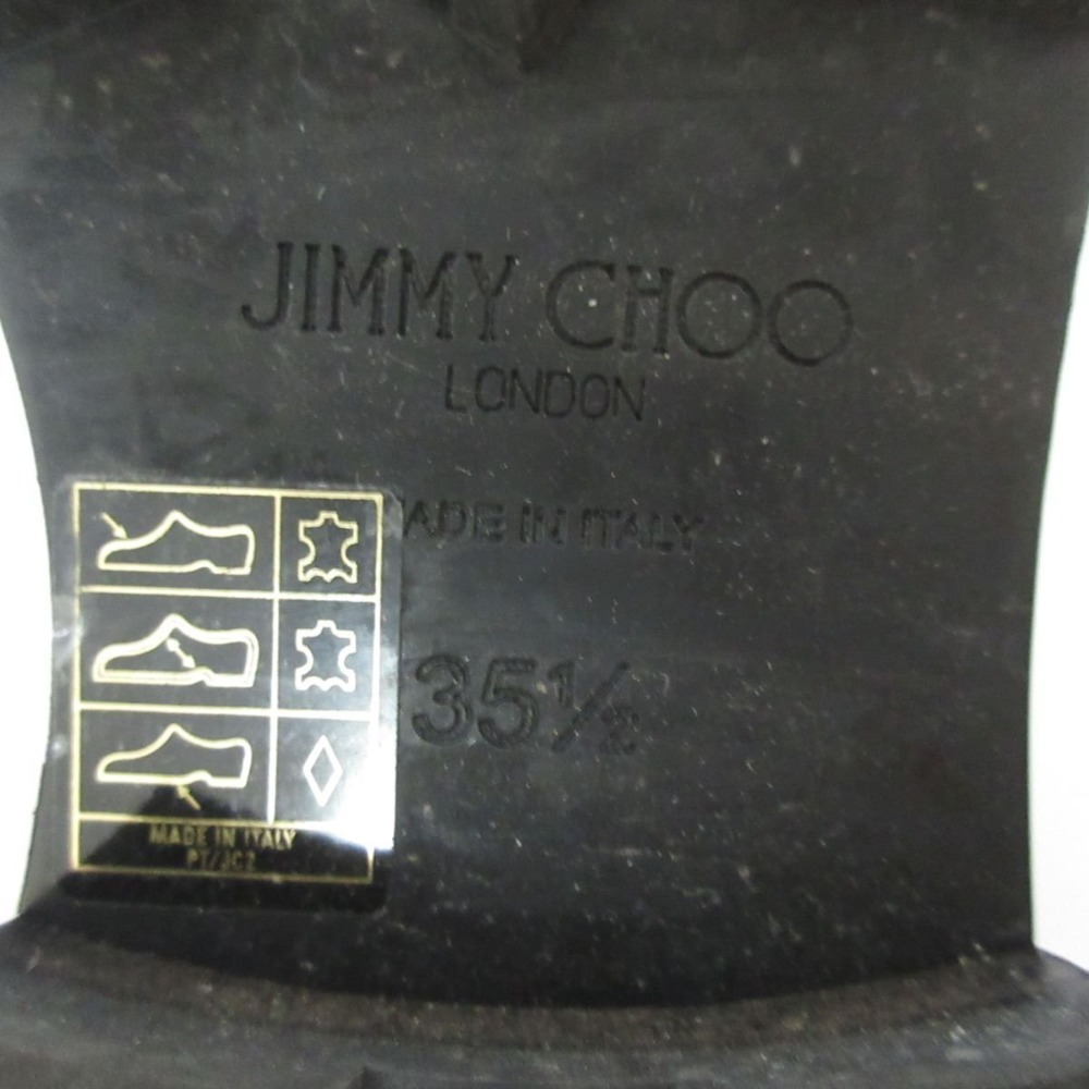  прекрасный товар JIMMY CHOO Jimmy Choo CRUZ FLAT кожаный салон -ru×biju- оборудование орнамент короткие сапоги размер 35 1/2 примерно 22.5cm черный 
