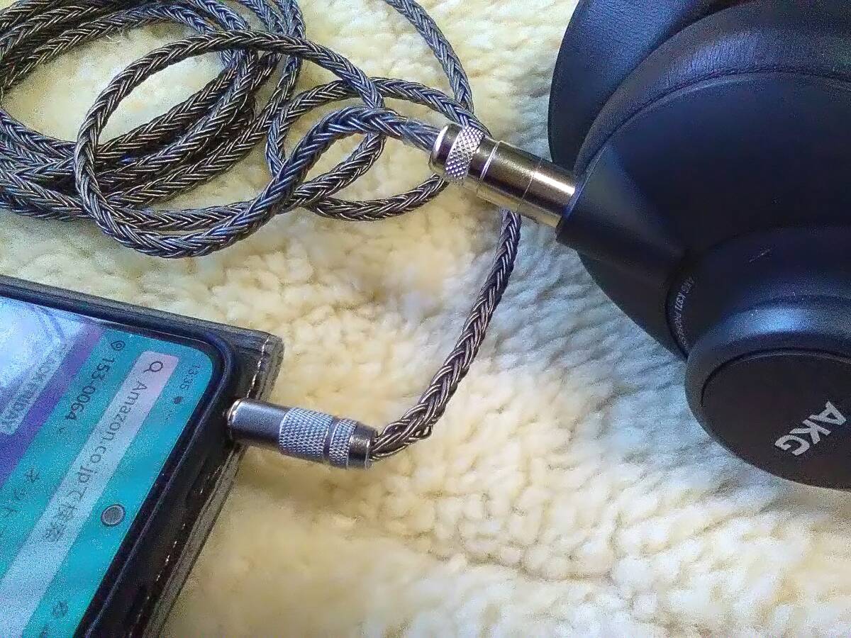 AKG対応 高音質(zhì)☆3極ステレオミニ/ミニXLR　5N OCC銀メッキ ヘッドホンリーブル 1.2M 未使用品
