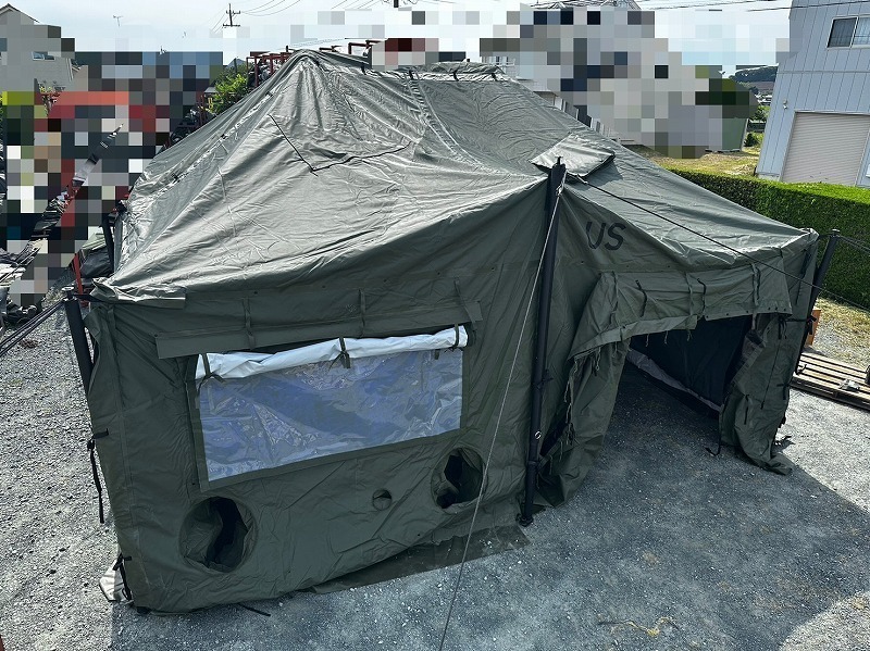 【米軍放出品】未使用品 大型テント シェルター 軍用指揮所テント ミリタリー CAMEL MGPTS 18×18FT キャンプ ８〜10人用防災 ☆CB3B
