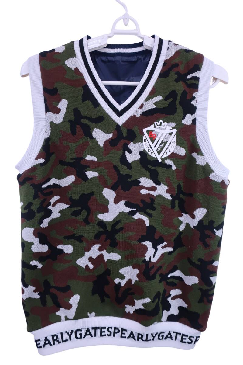 【20%オフ】PEARLY GATES(パーリーゲイツ) リバーシブルナイロンベスト ネイビー / カモフラ レディース 2 055-0173116 ゴルフ用品 2501-07_画像5