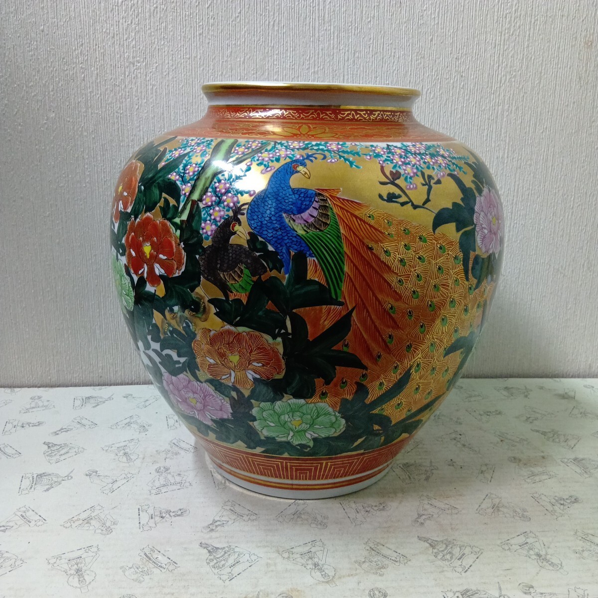  Kutani золотая краска цветы и птицы map ваза украшение кувшин "hu" ваза для цветов 