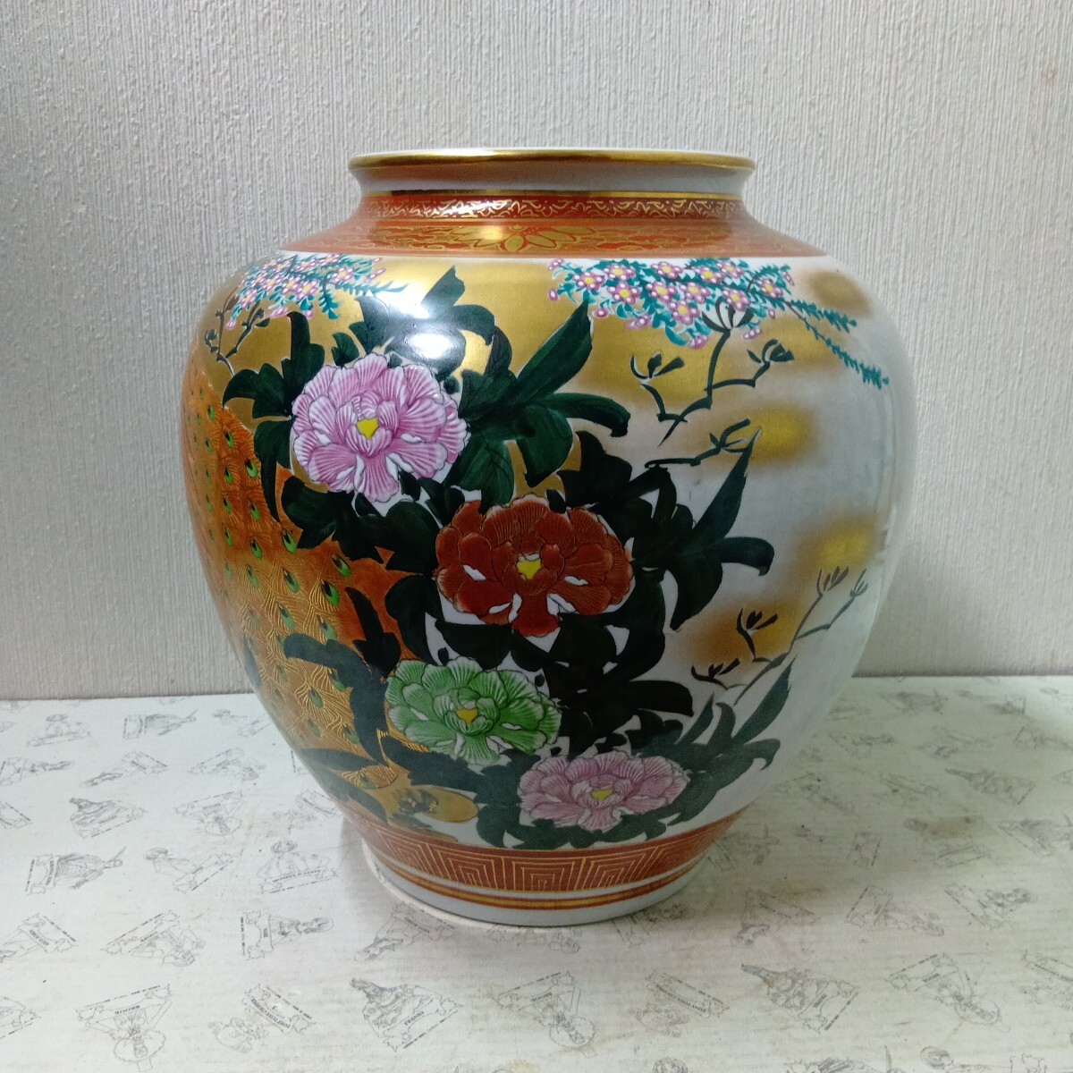  Kutani золотая краска цветы и птицы map ваза украшение кувшин "hu" ваза для цветов 