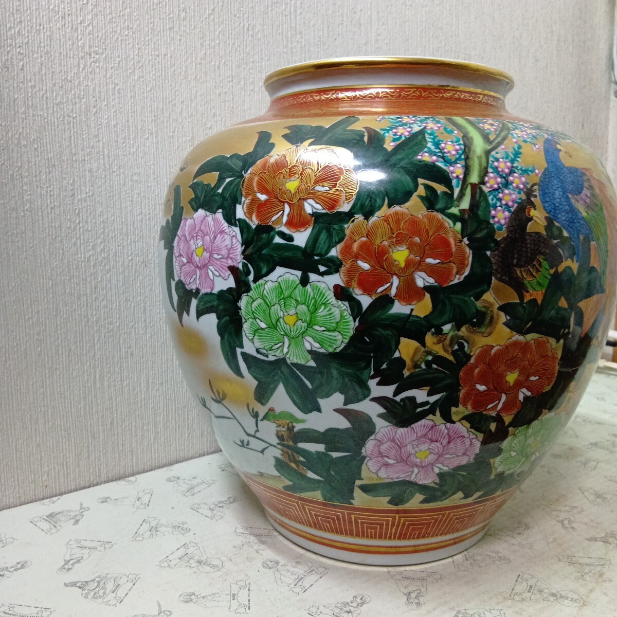  Kutani золотая краска цветы и птицы map ваза украшение кувшин "hu" ваза для цветов 