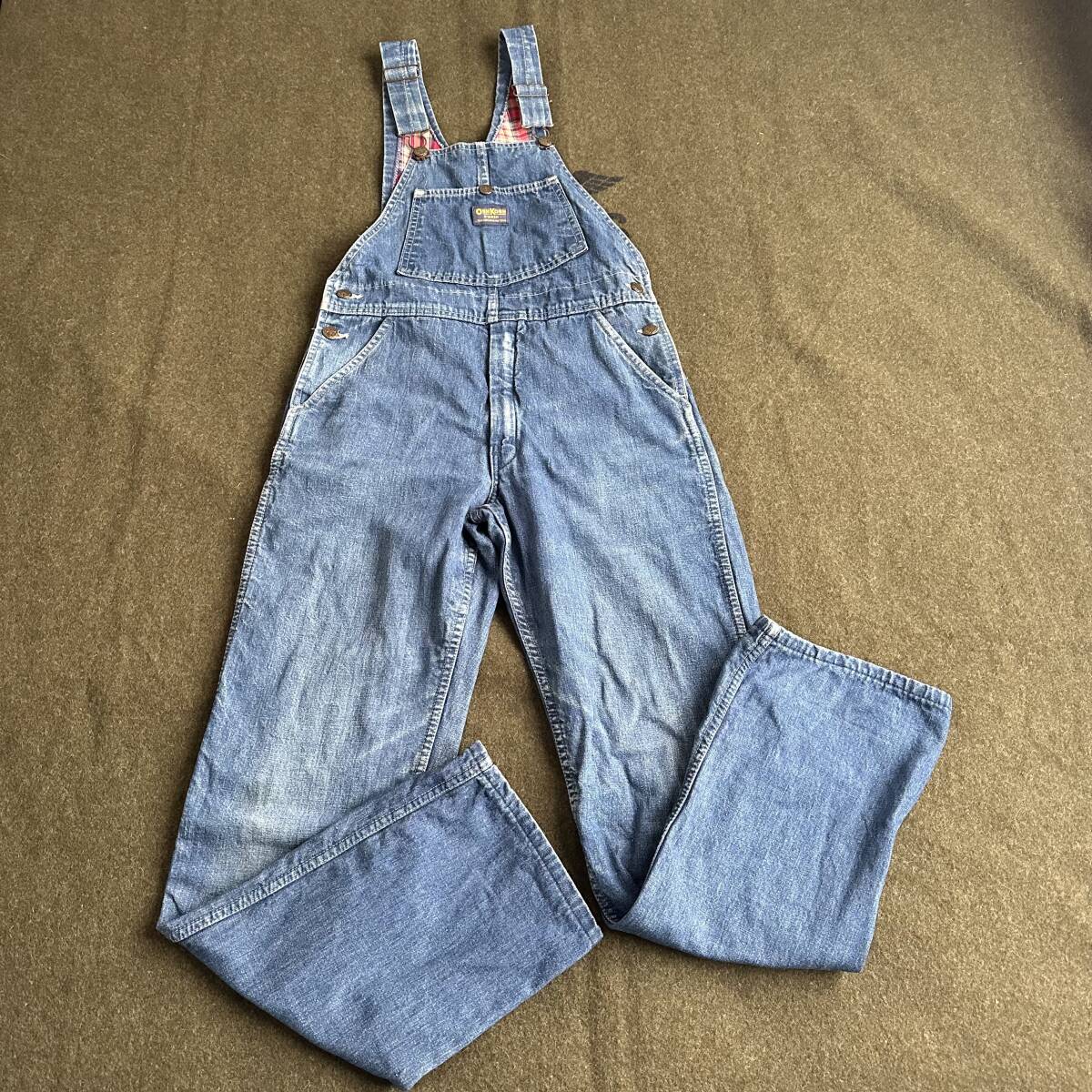 80‘s OSHKOSH オーバーオール　USA古著　チェック柄　小さめ　レディース　キッズOK