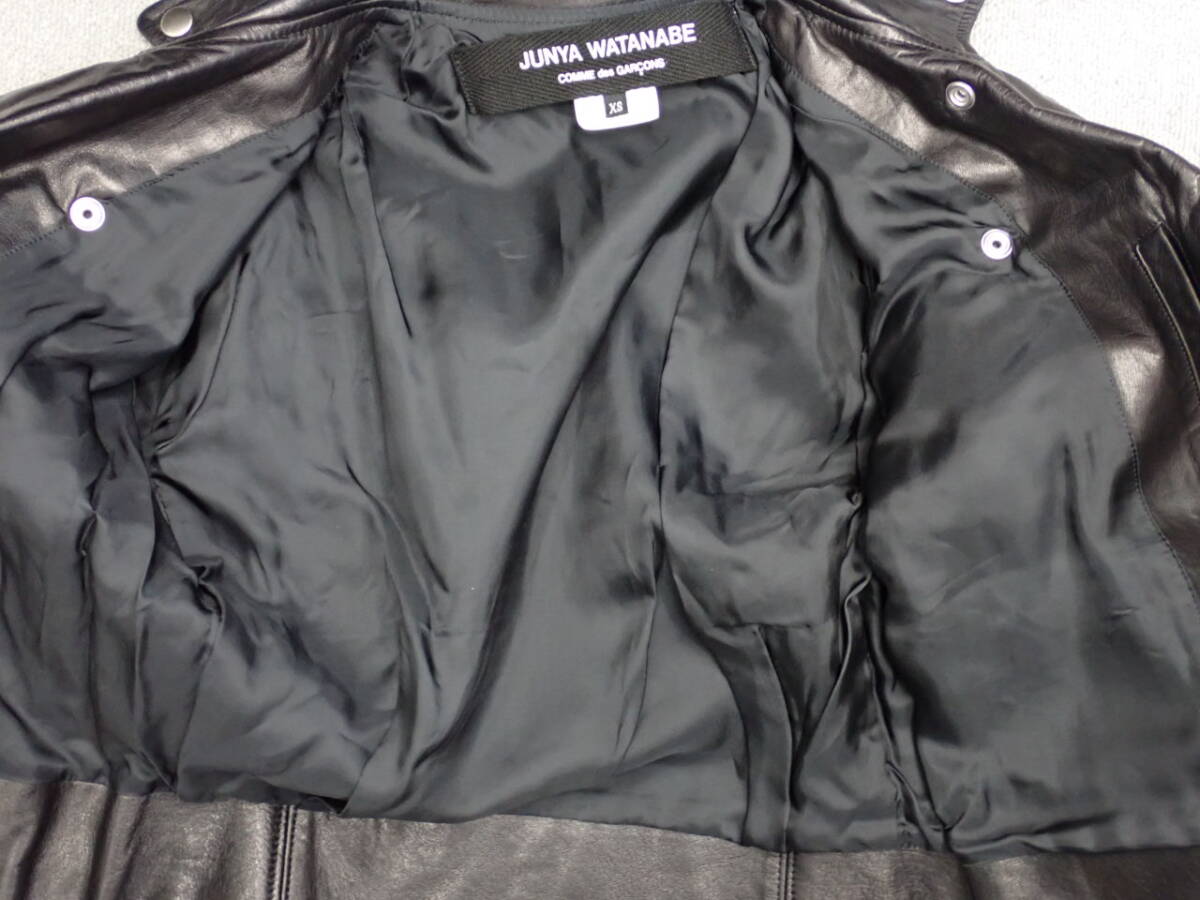 極美品 JUNYA WATANABE ジュンヤ ワタナベス タッズ ライダース ジャケット XSサイズ ブラックカラー/TF5581652-39563 