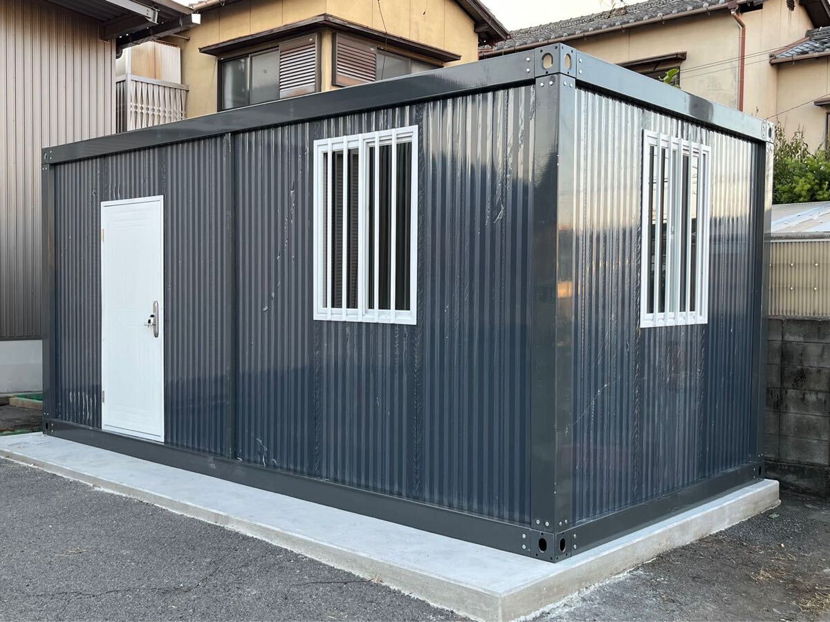関東地方発】 限定価格 ユニットハウス3m×5.95m 黒 事務所 関東地方発】 限定価格 ユニットハウス3m×5.95m 黒 事務所