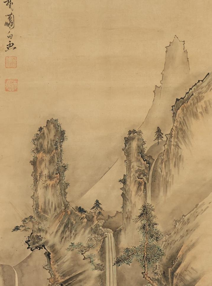 ル 年末のプロモーション 曾我蕭白山水(夏山浮舟の図) 絵画