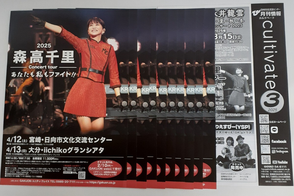 美品*森高千里*コンサートツアー2025*フライヤー*10枚+地域 美品*森高千里*コンサートツアー2025*フライヤー*10枚+地域